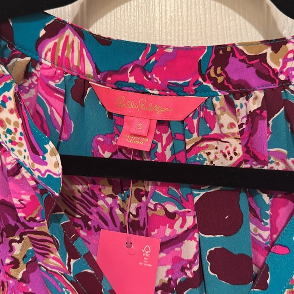 Lilly Pulitzer Saige Longe Sleeve Silk Top - Picture 2 of 5